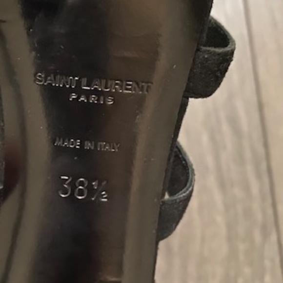 Saint Laurent Black Suede Gladiator Stiletto Heels Size 8.5 - Picture 7 of 12